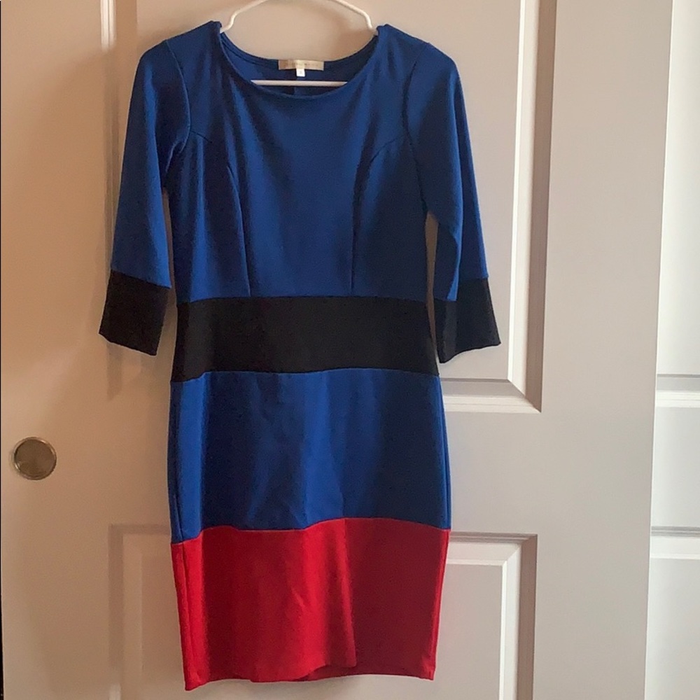 Dress- black, red, blue